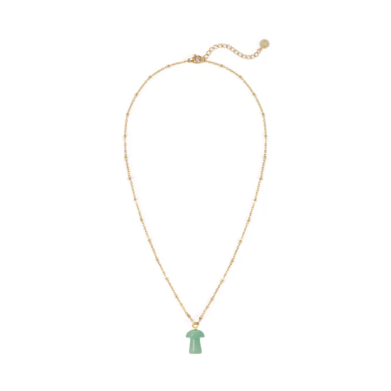 Green Aventurine Mushroom Charm Pendant sold by Stone and Mason