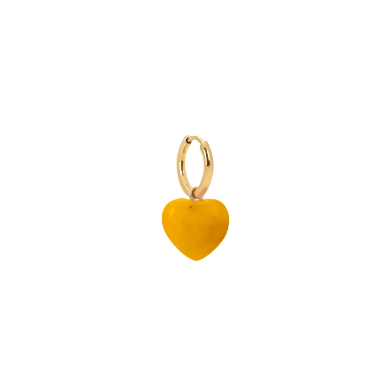 Yellow Jasper Mini Heart Charm Earring sold by Stone and Mason