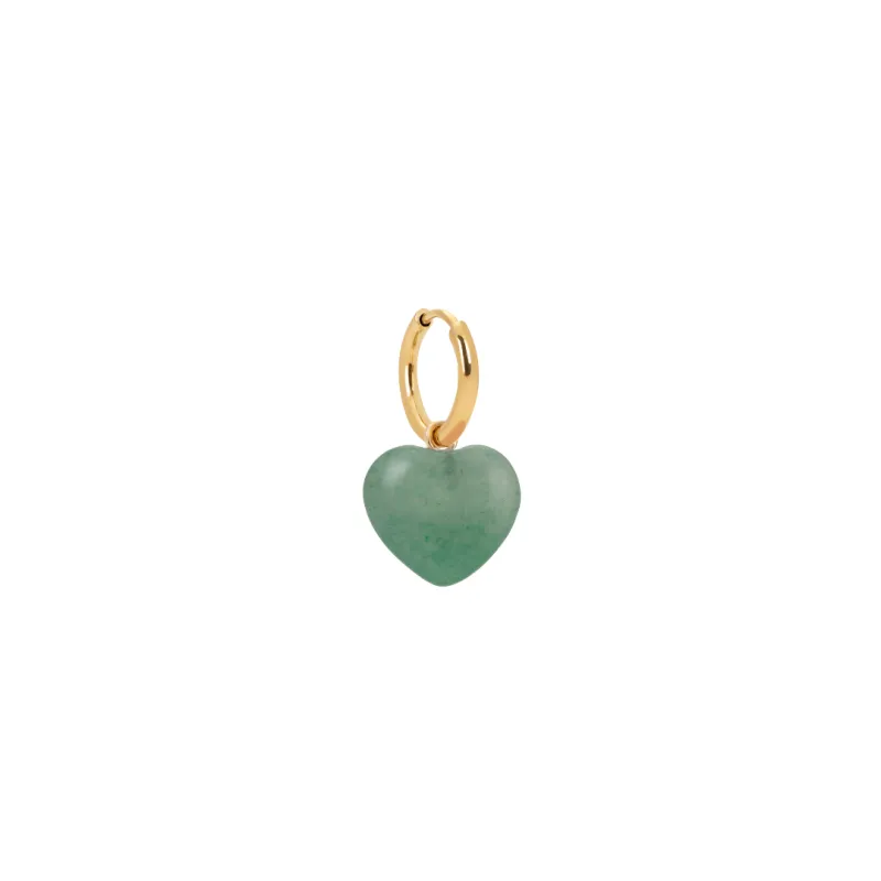 Green Aventurine Mini Heart Charm Earring sold by Stone and Mason
