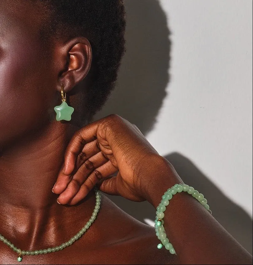 Green Aventurine Star Charm Earring sold by Stone and Mason product image thumbnail 2