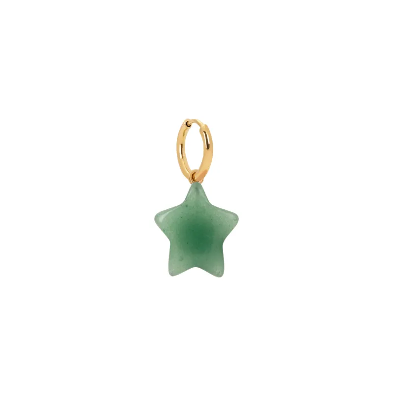 Green Aventurine Star Charm Earring sold by Stone and Mason
