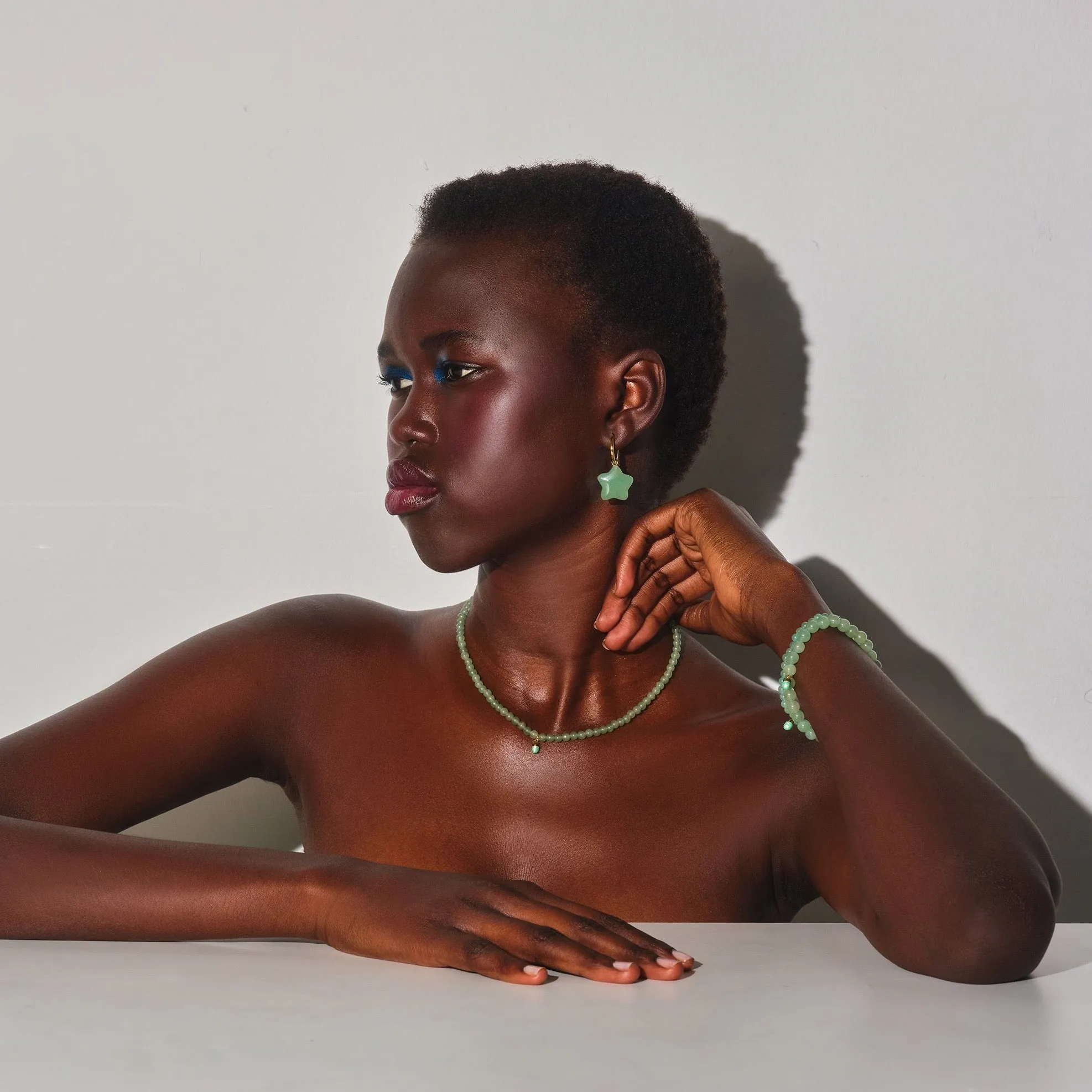 Blue Aventurine Star Charm Earring sold by Stone and Mason product image thumbnail 2