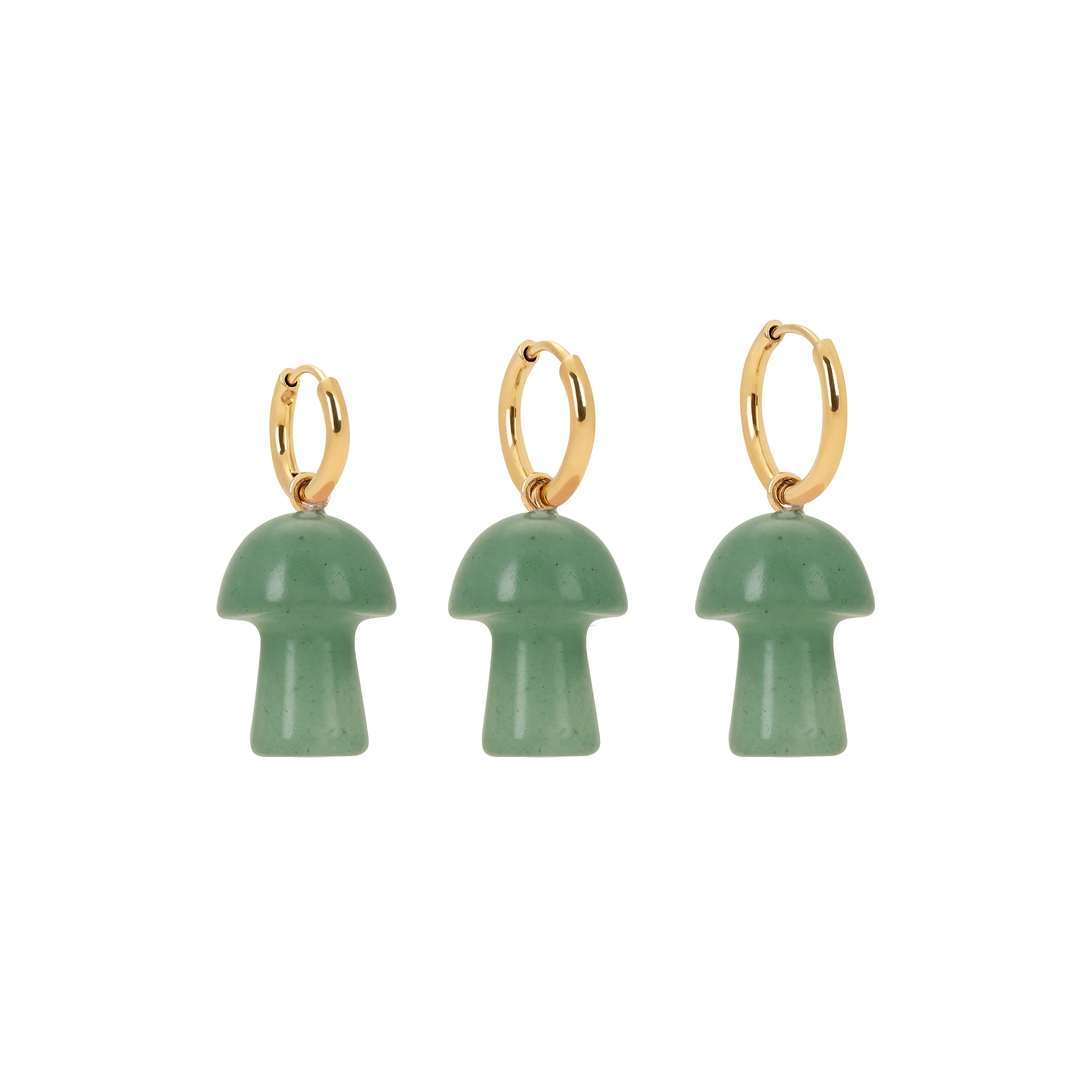 Green Aventurine Mushroom Charm Earring sold by Stone and Mason