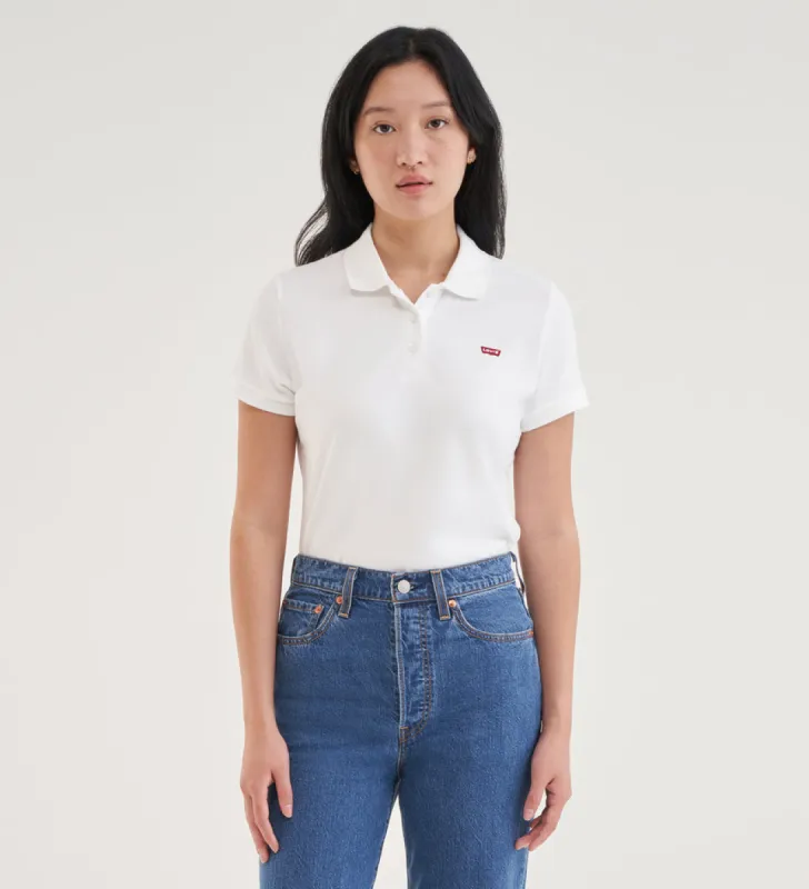 Levi's WOMEN'S SLIM POLO SHIRT - WHITE sold by Sun Diego Boardshops