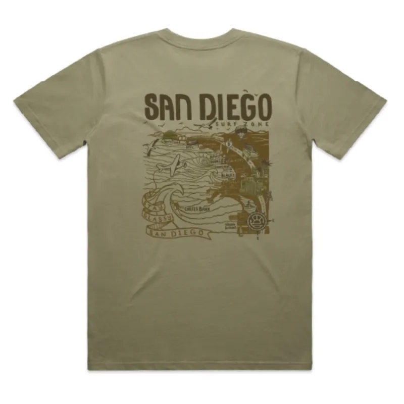 SUNDIEGO Map Tee - Eucalyptus sold by Sun Diego Boardshops