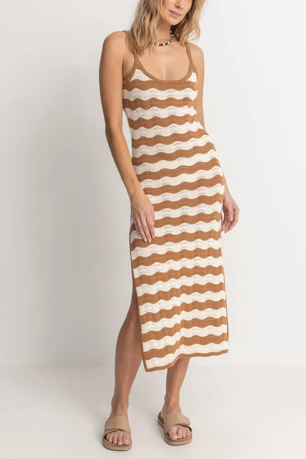 Rhythm Sunny Knit Midi Dress - CACAO sold by Sun Diego Boardshops