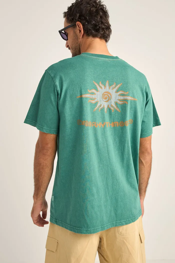 Rhythm Flame Printed Vintage T -Shirt - Green sold by Sun Diego Boardshops