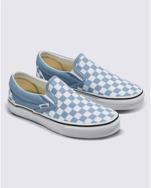 Vans Women's Classic Slip-On Checkerboard Shoe - Dustyblue sold by Sun Diego Boardshops