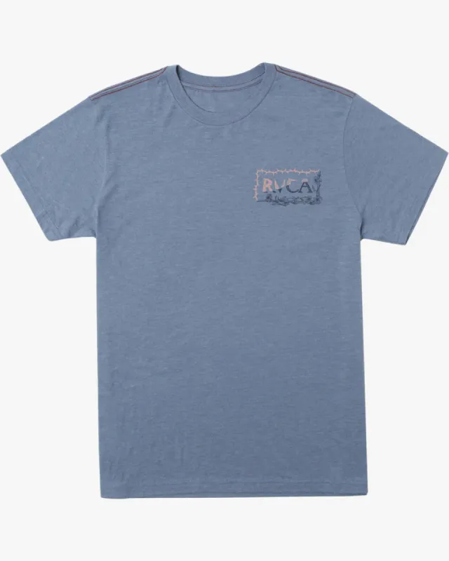 Rvca Sharp Split Short Sleeve T-Shirt - Industrial Blue sold by Sun Diego Boardshops