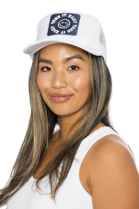 That Friday Feeling Take It Easy Trucker Hat in White - WHITE sold by Sun Diego Boardshops