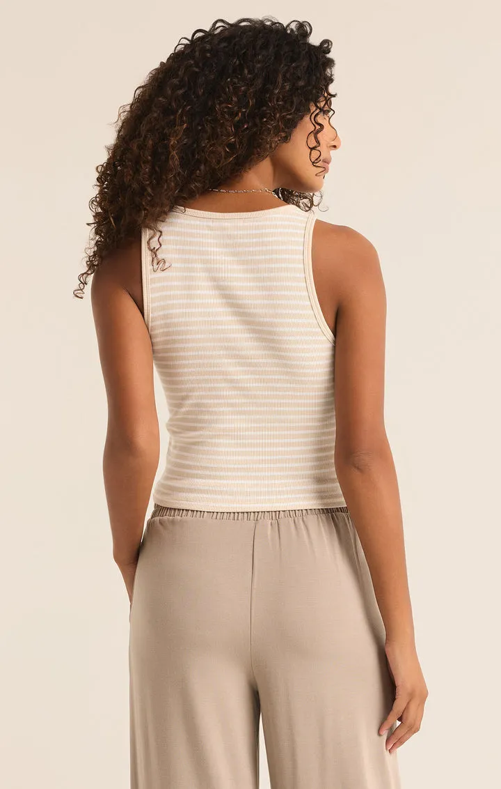 Z-Supply Essy Stripe Rib Tank - Fossil sold by Sun Diego Boardshops product image thumbnail 2
