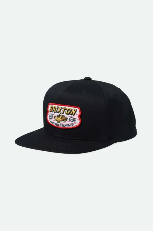 Brixton Clayburn Snapback Hat - BLACK made by Brixton