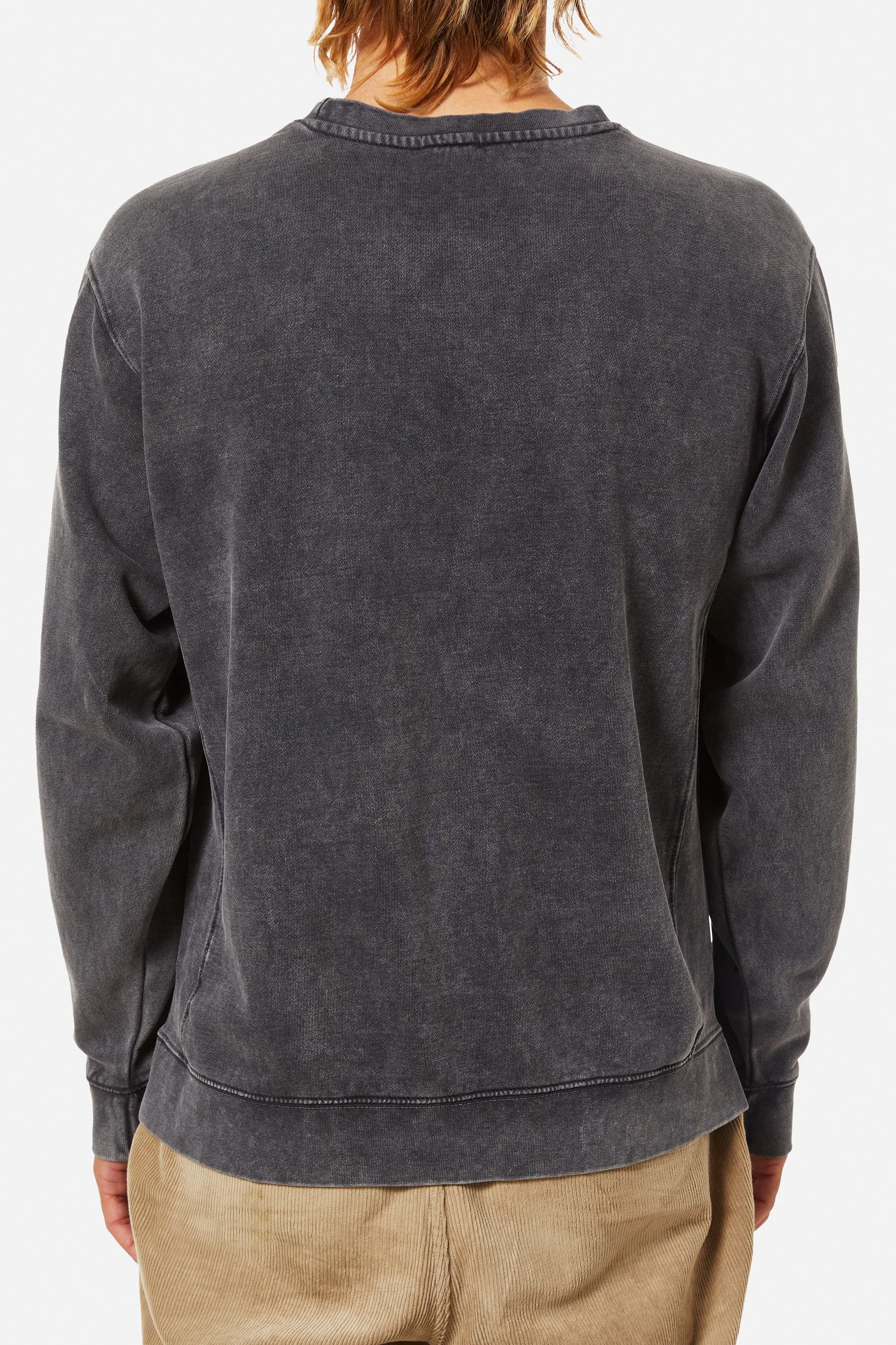 KATIN EMBROIDERED CREWNECK - BLACK SAND WASH sold by Sun Diego Boardshops product image thumbnail 2