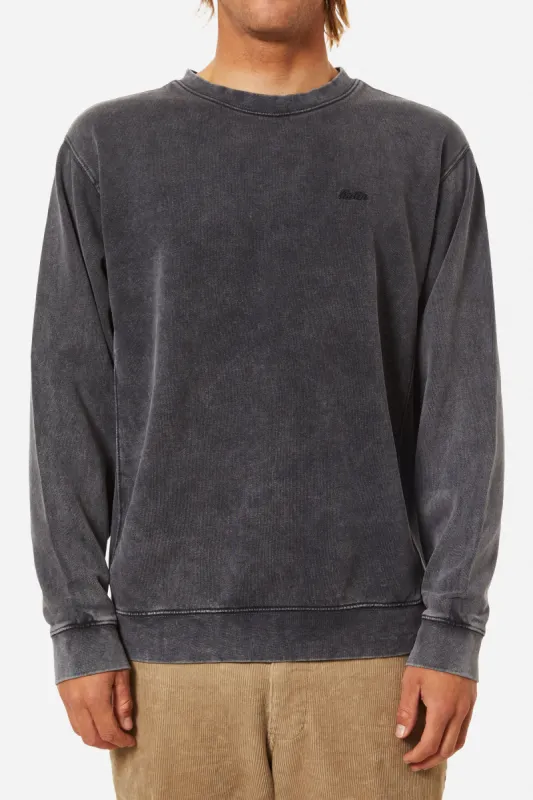 KATIN EMBROIDERED CREWNECK - BLACK SAND WASH sold by Sun Diego Boardshops