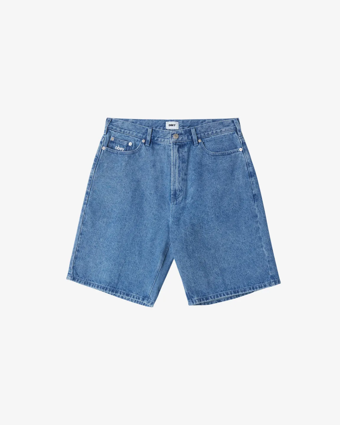 Obey BIGWIG BAGGY DENIM SHORT - LIGHT INDIGO sold by Sun Diego Boardshops