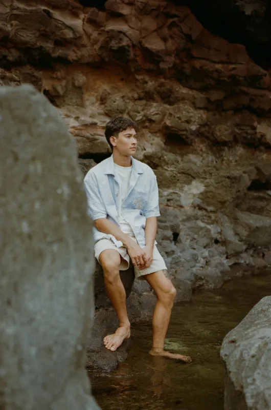 Rhythm Relaxed Flower Textured Ss Shirt - CHOCOLATE sold by Sun Diego Boardshops