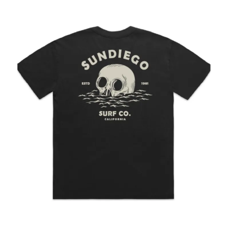 SUNDIEGO Deathwave Box Tee - Faded Black sold by Sun Diego Boardshops