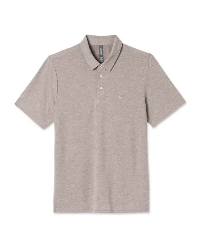 Vuori Strato Tech Polo - Platinum Heather made by Vuori