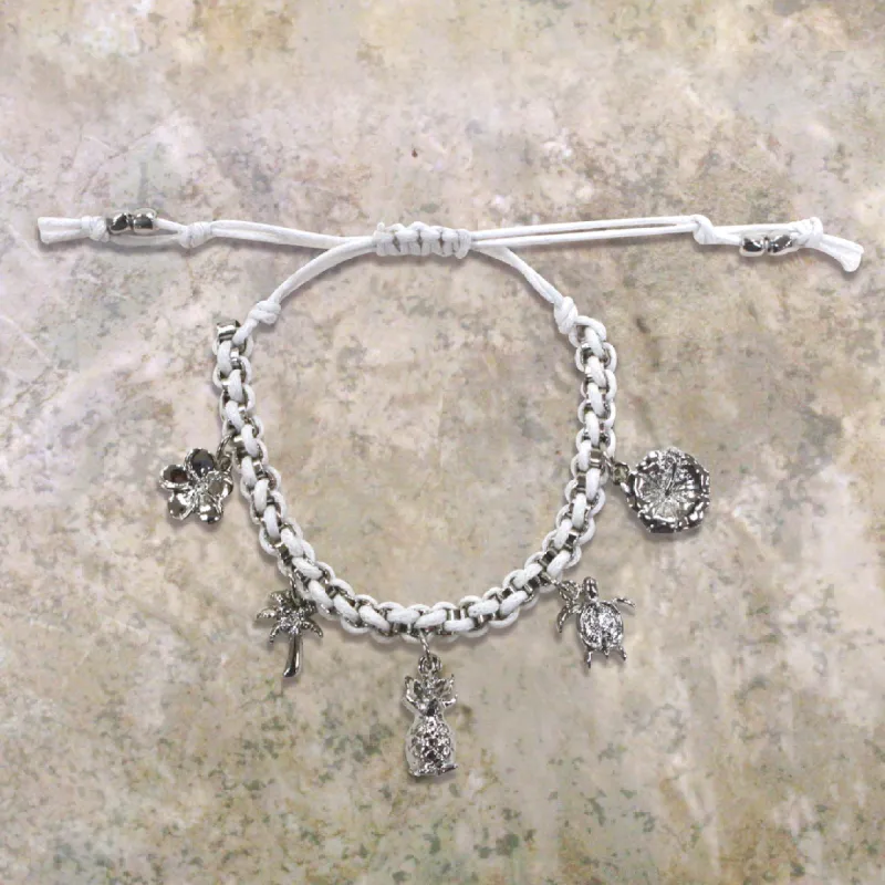 MAUNA KAI 5 Charm Adjustable Icons White Cord - ASSORTED sold by Sun Diego Boardshops