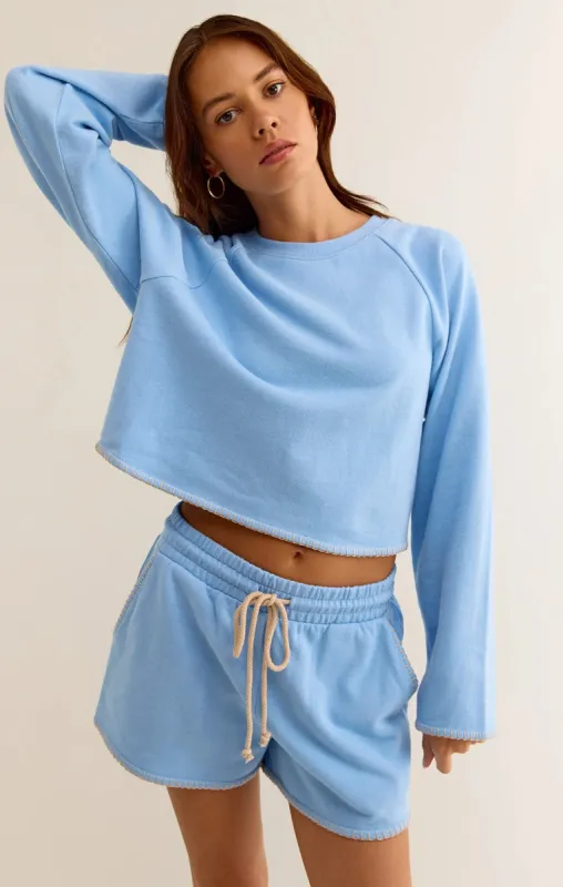 Z-Supply Seville Cropped Sweatshirt - Surf Blue sold by Sun Diego Boardshops