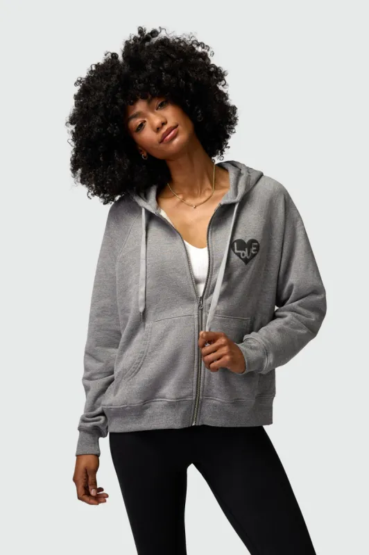 Spiritual Gangster Heart Everyday Zip Hoodie - Heather Grey sold by Sun Diego Boardshops
