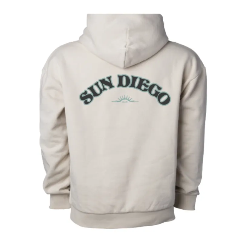 SUNDIEGO Logo Embroidery Heavy Pullover - Ivory sold by Sun Diego Boardshops