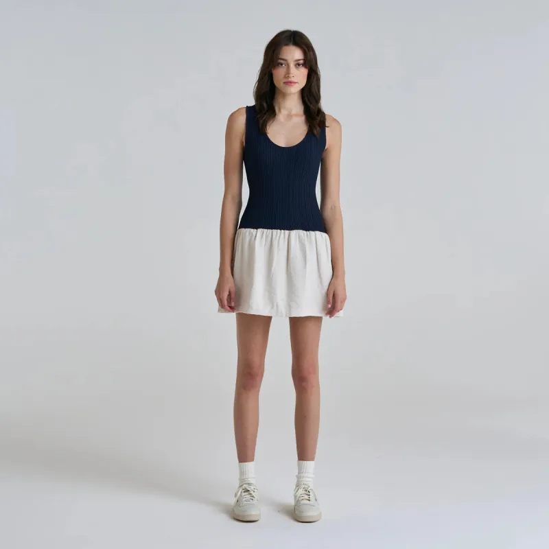 Malbon Golf SAIL TANK DRESS - Navy/White sold by Sun Diego Boardshops