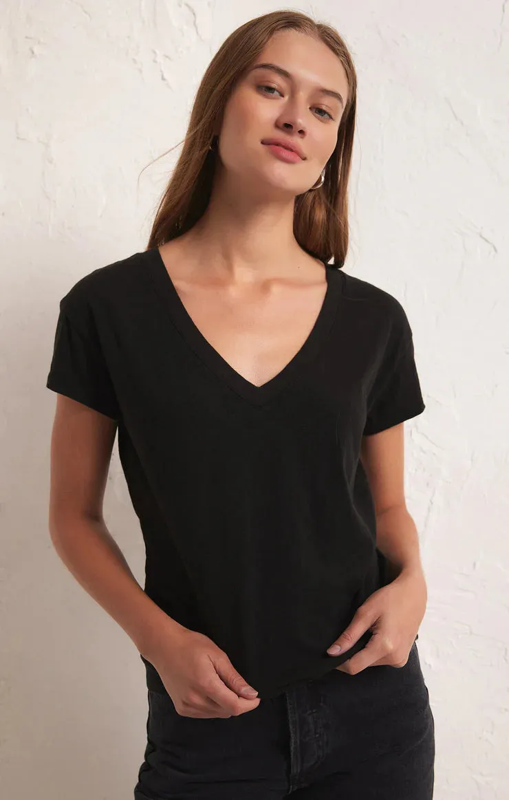 Z-Supply Modern V-Neck Tee - BLACK sold by Sun Diego Boardshops