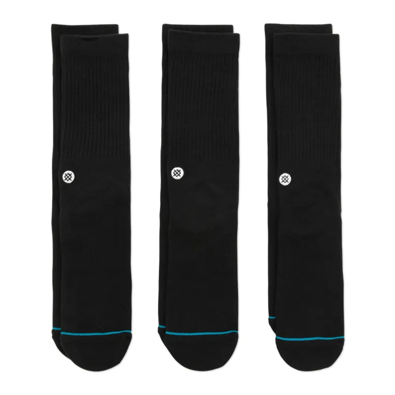 Stance Icon Crew Socks 3 Pack - Black sold by Sun Diego Boardshops