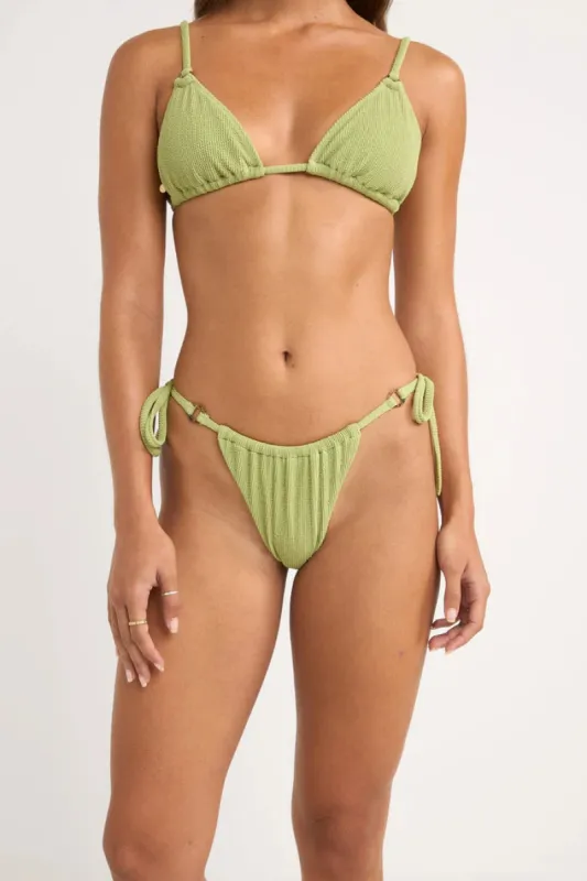 Rhythm Isla Rib Gathered Tie Side Itsy Pant - FERN sold by Sun Diego Boardshops