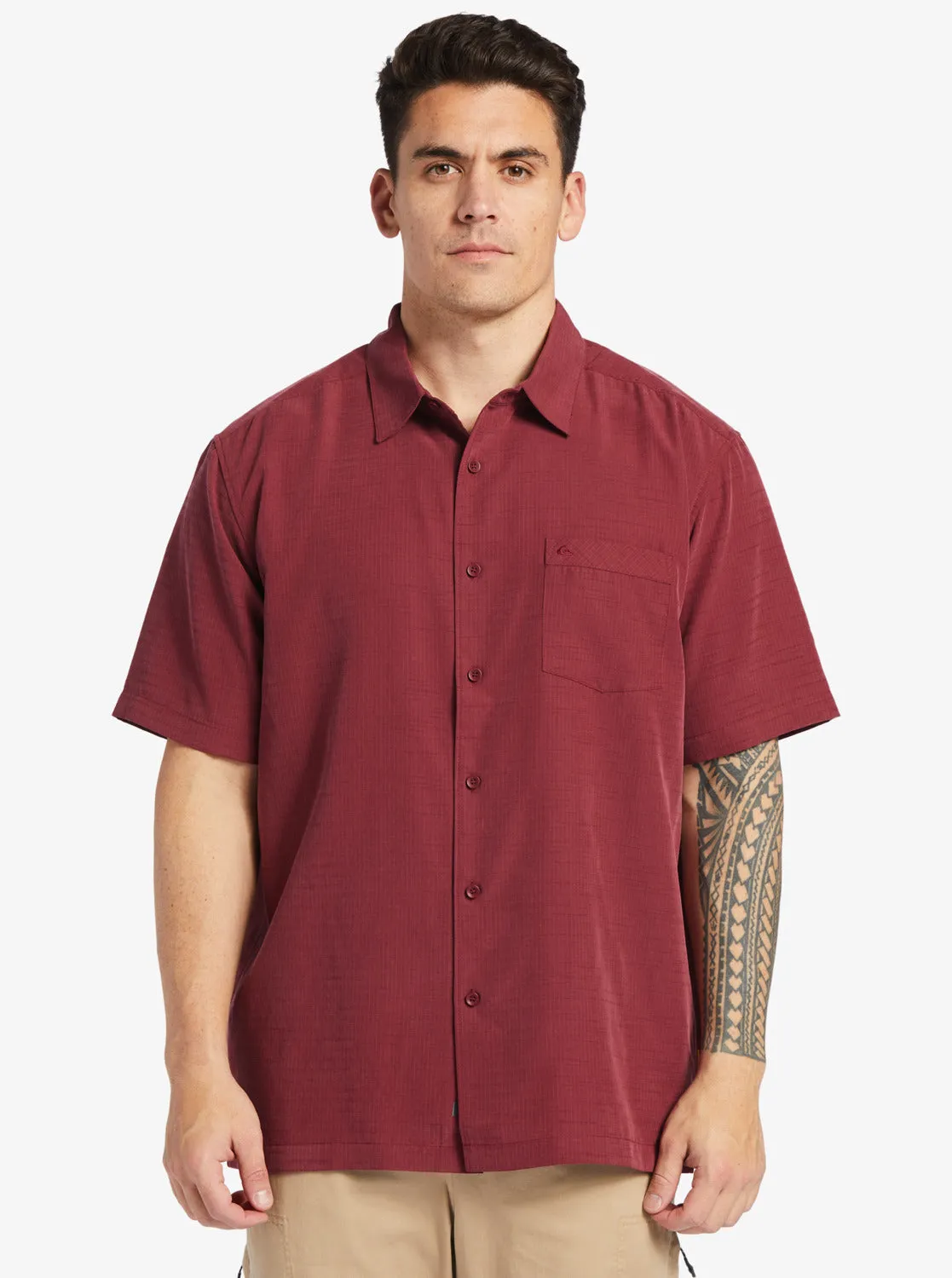 Quiksilver Waterman Centinela Premium Anti-Wrinkle Shirt - Ruby Wine sold by Sun Diego Boardshops product image thumbnail 3