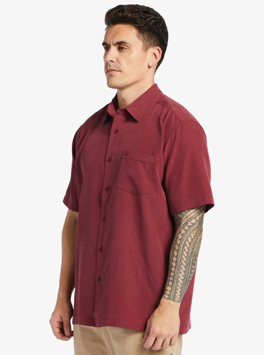 Quiksilver Waterman Centinela Premium Anti-Wrinkle Shirt - Ruby Wine sold by Sun Diego Boardshops product image thumbnail 4
