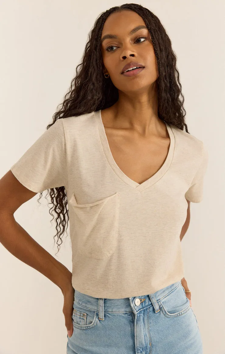 Z-Supply Pocket Tee - Light Oatmeal Heather sold by Sun Diego Boardshops