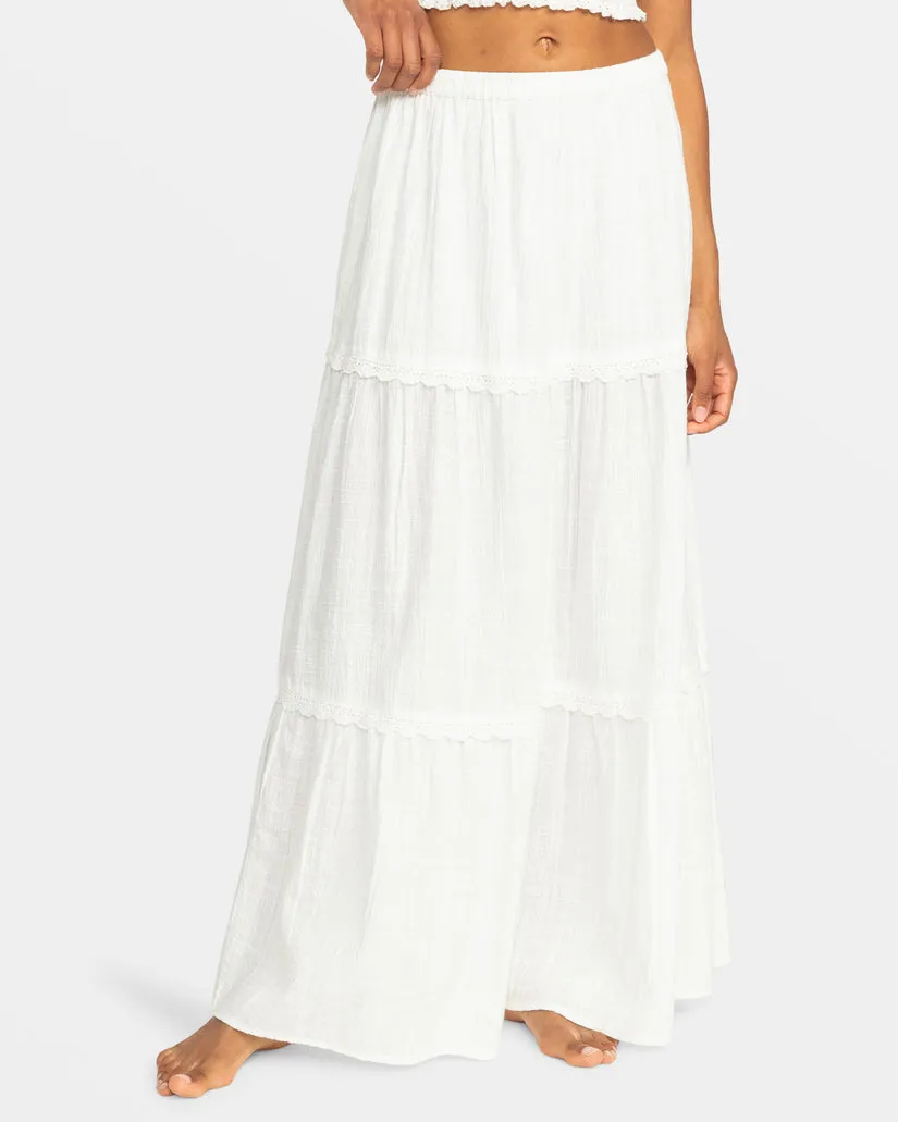 Roxy Beachside Tiered Maxi Skirt - Snow White sold by Sun Diego Boardshops product image thumbnail 2
