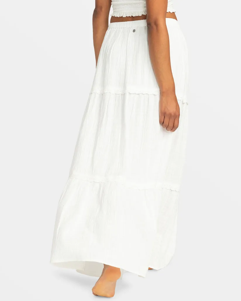 Roxy Beachside Tiered Maxi Skirt - Snow White sold by Sun Diego Boardshops product image thumbnail 3