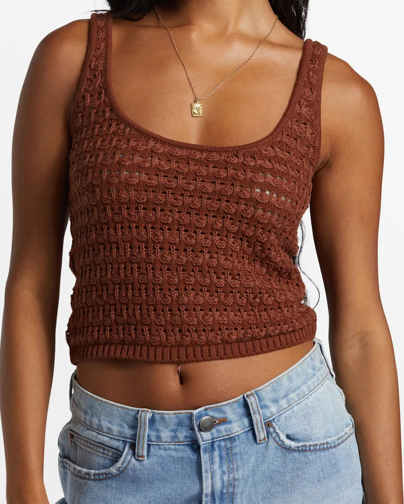 Billabong Hot Shot Crochet Tank Top - TOASTED COCONUT sold by Sun Diego Boardshops product image thumbnail 3