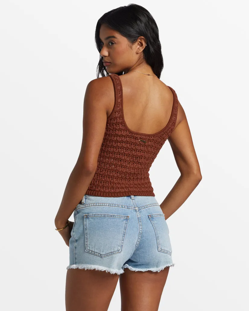 Billabong Hot Shot Crochet Tank Top - TOASTED COCONUT sold by Sun Diego Boardshops product image thumbnail 2