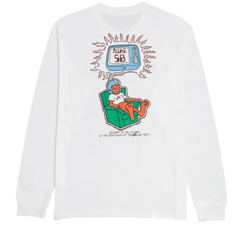 Nike  SB Television Longsleeve Tee  - 100 WHITE sold by Sun Diego Boardshops