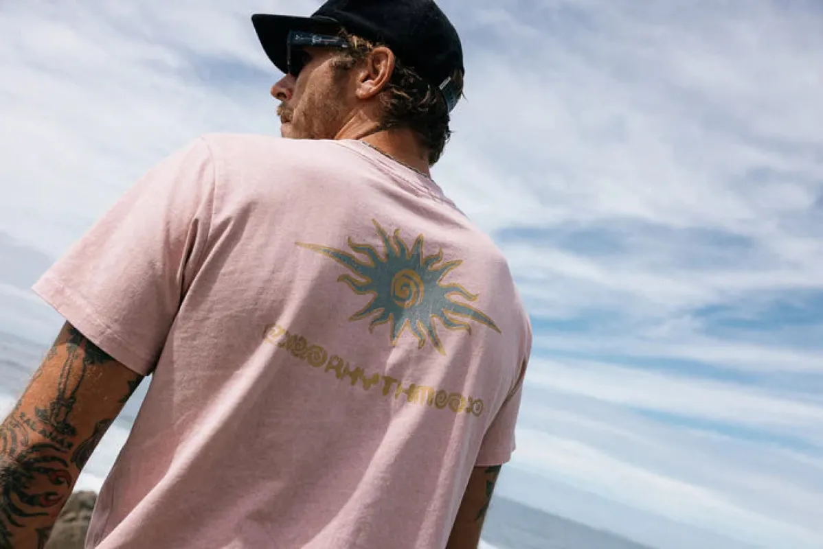 Rhythm Flame Printed Vintage Ss T Shirt - MAUVE made by Sun Diego Boardshops