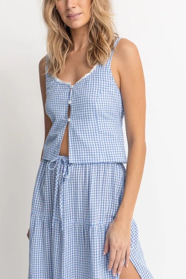 Rhythm Lola Check Top - BLUE sold by Sun Diego Boardshops