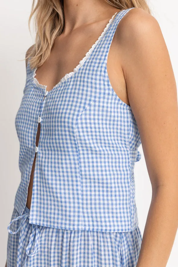 Rhythm Lola Check Top - BLUE sold by Sun Diego Boardshops product image thumbnail 2