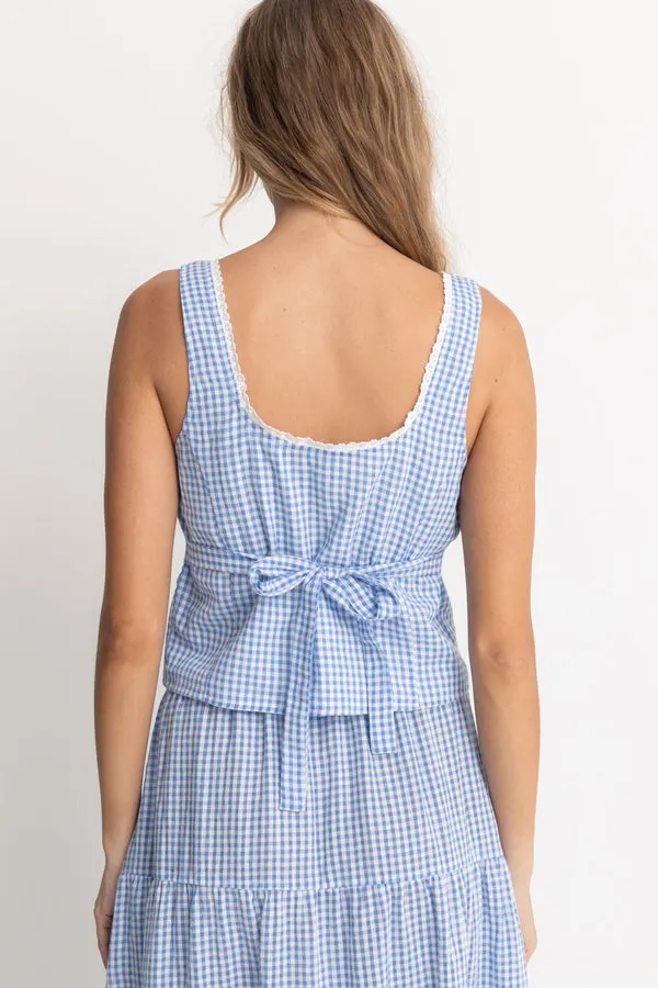 Rhythm Lola Check Top - BLUE sold by Sun Diego Boardshops product image thumbnail 3