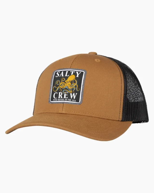 Salty Crew Ink Slinger Retro Trucker - Camel/Black sold by Sun Diego Boardshops