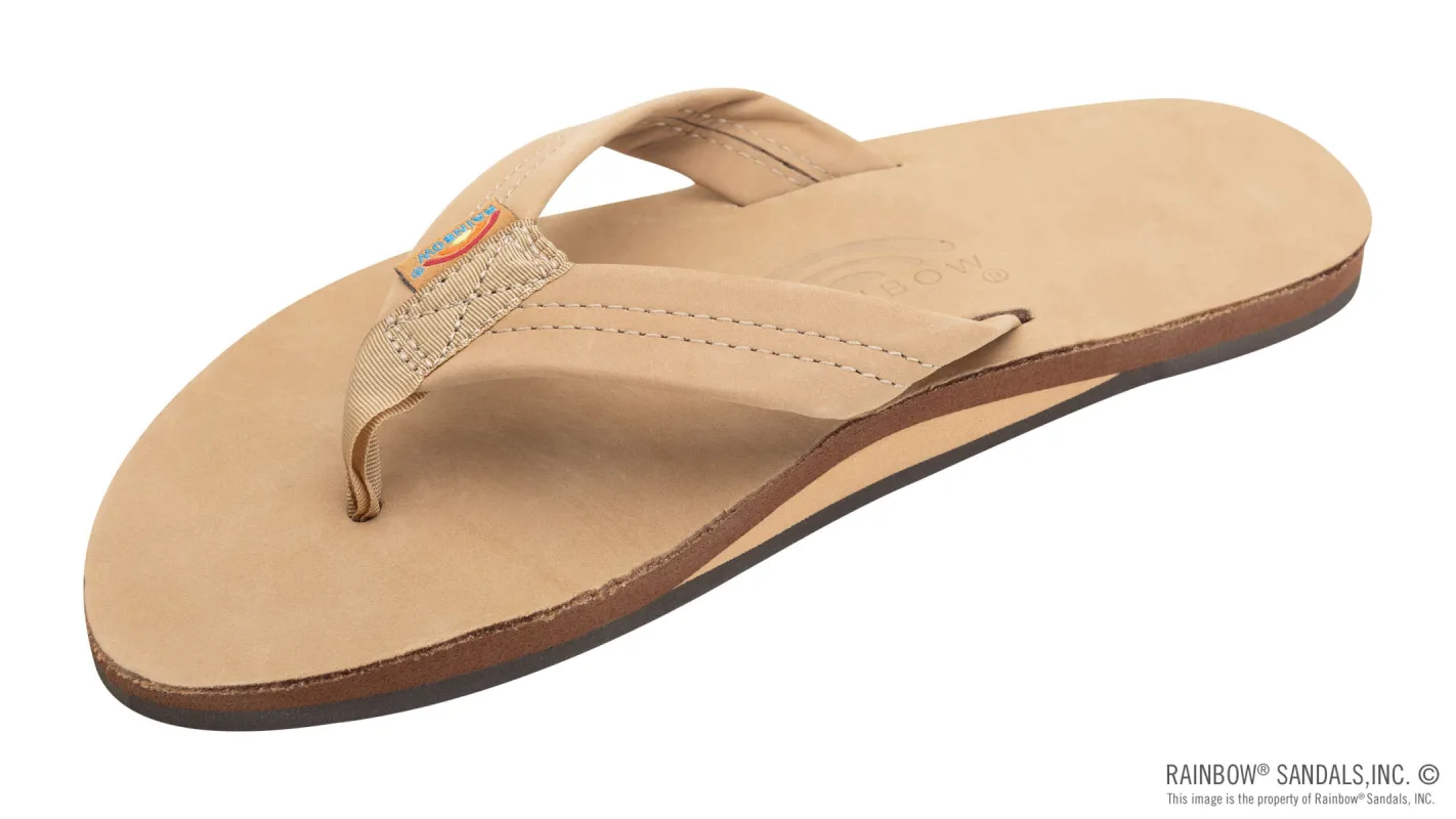 Rainbow Sandals Men's Single Layer Premier Leather with Arch Support 1" Strap - Sierra Brown sold by Sun Diego Boardshops
