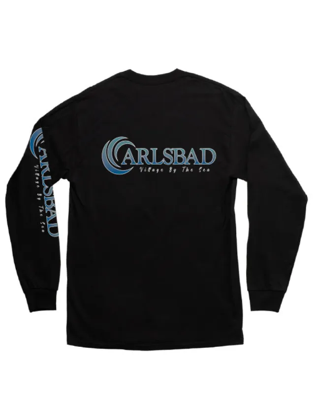 SunDiego Carlsbad Village Long Sleeve Tee - Black sold by Sun Diego Boardshops
