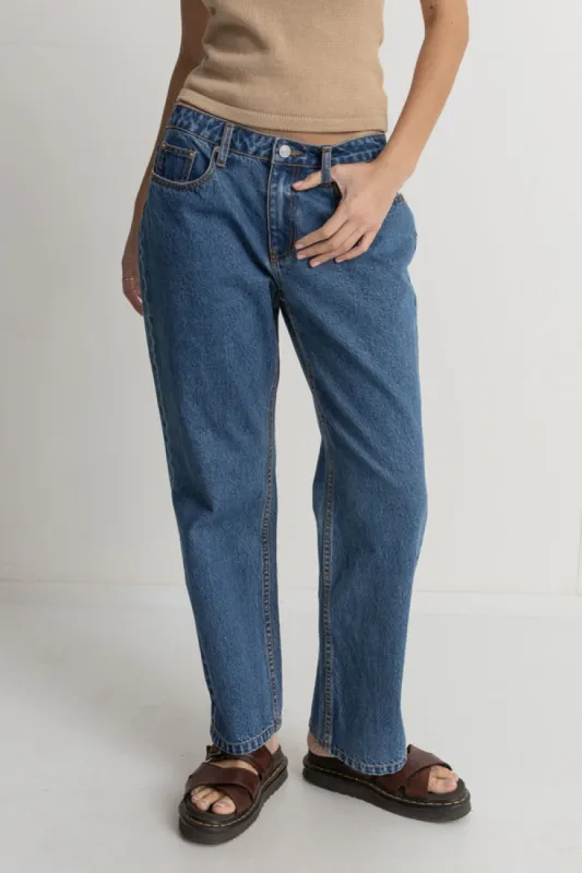 Rhythm Chloe Low Rise Pants  - Dark Blue sold by Sun Diego Boardshops