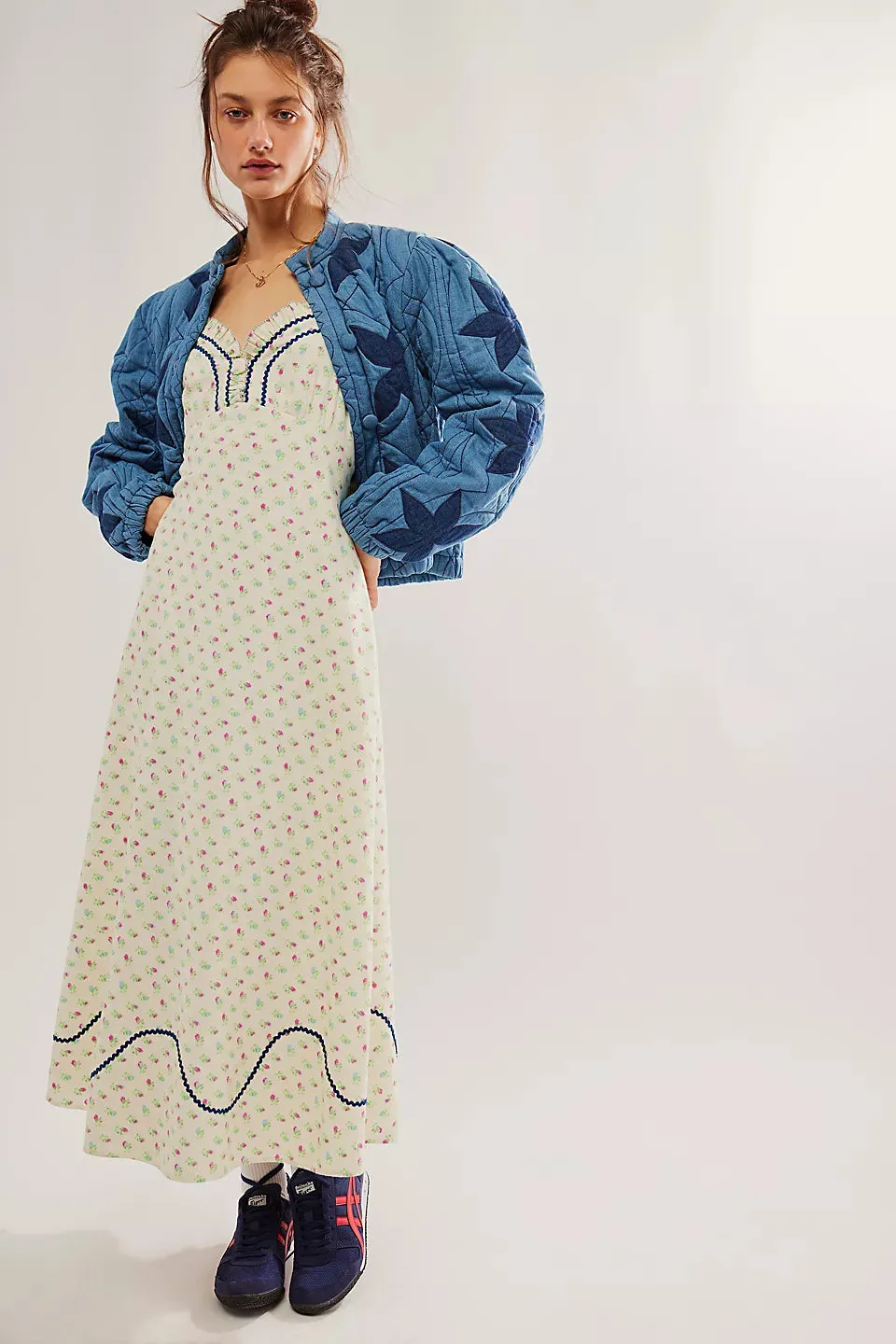 Free People Sweet Hearts Midi Dress - Ivory Combo sold by Sun Diego Boardshops product image thumbnail 3