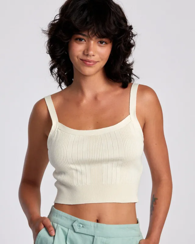 RVCA TATUM SWEATER TANK TOP - LATTE sold by Sun Diego Boardshops