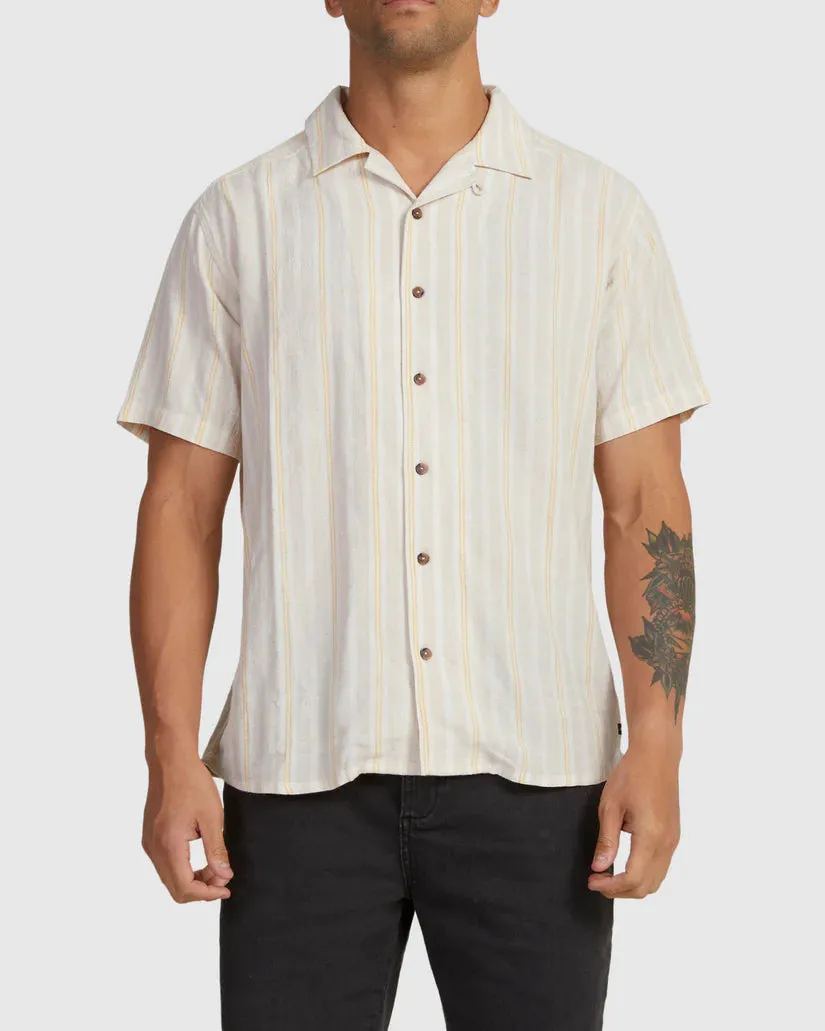 RVCA BEAT STRIPE SHORT SLEEVE SHIRT - SAND sold by Sun Diego Boardshops