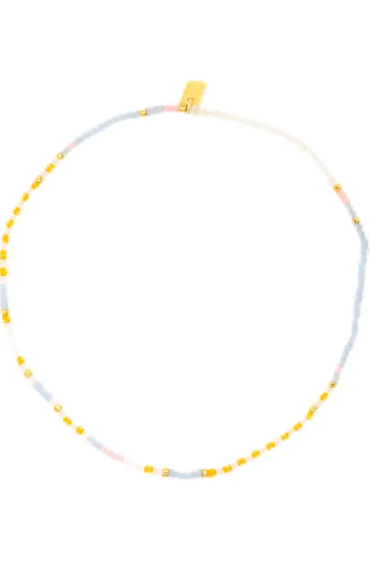 Pura Vida MIXED SEED BEAD GOLD STRETCH ANKLET - PINEAPPLE CRUSH sold by Sun Diego Boardshops